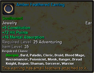 Amber Feathered Earring
