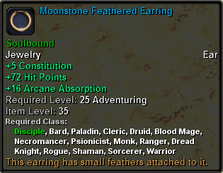 Moonstone Feathered Earring