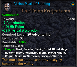 Citrine Mask Of Stalking