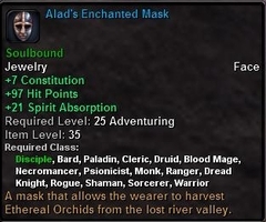 In-game tooltip for Alad's Enchanted Mask