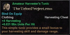 In-game tooltip for Amateur Harvester's Tunic