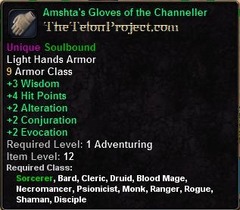 In-game tooltip for Amshta's Gloves of the Channeller
