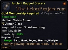 In-game tooltip for Ancient Ragged Bracers