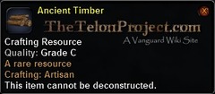 In-game tooltip for Ancient Timber