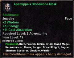 In-game tooltip for Apenlippe's Bloodstone Mask