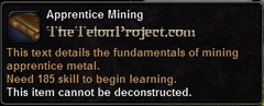 In-game tooltip for Apprentice Mining
