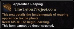 In-game tooltip for Apprentice Reaping