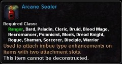 In-game tooltip for Arcane Sealer