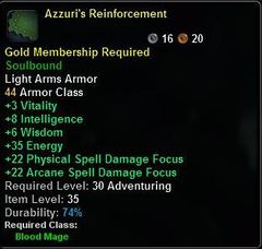 In-game tooltip for Azzuri's Reinforcement