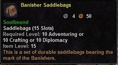 In-game tooltip for Banisher Saddlebags