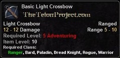 In-game tooltip for Basic Light Crossbow