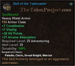 In-game tooltip for Belt Of The Taskmaster