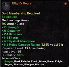 In-game tooltip for Blight's Regret