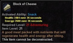 In-game tooltip for Block of Cheese