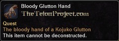In-game tooltip for Bloody Glutton Hand