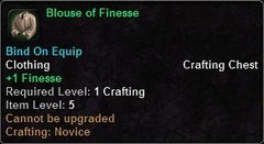 In-game tooltip for Blouse Of Finesse