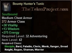 In-game tooltip for Bounty Hunter's Tunic