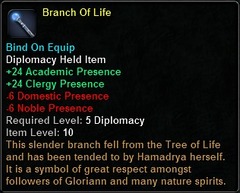 In-game tooltip for Branch of Life