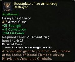 In-game tooltip for Breastplate Of The Ashendreg Destroyer