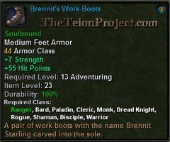 In-game tooltip for Brennit's Work Boots