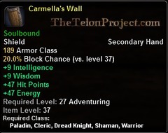 In-game tooltip for Carmella's Wall