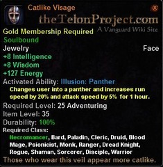 In-game tooltip for Catlike Visage