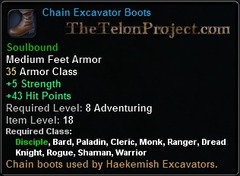 In-game tooltip for Chain Excavator Boots