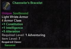 In-game tooltip for Channeler's Bracelet