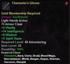 In-game tooltip for Channeler's Gloves
