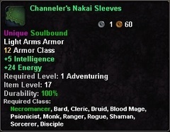 In-game tooltip for Channeler's Nakai Sleeves