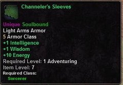 In-game tooltip for Channeler's Sleeves