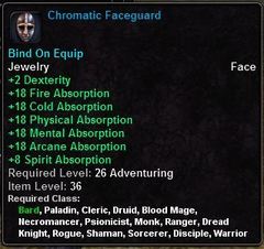 In-game tooltip for Chromatic Faceguard