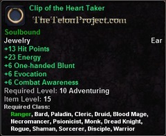 In-game tooltip for Clip of the Heart Taker