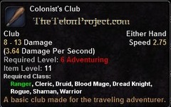 In-game tooltip for Colonist's Club