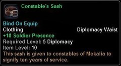 In-game tooltip for Constables Sash
