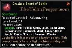 In-game tooltip for Cracked Shard of Battle