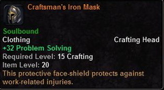 In-game tooltip for Craftsman's Iron Mask