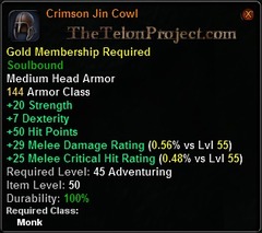 In-game tooltip for Crimson Jin Cowl
