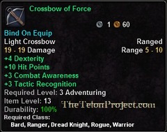 In-game tooltip for Crossbow Of Force