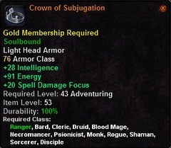 In-game tooltip for Crown of Subjugation