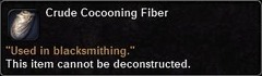 In-game tooltip for Crude Cocooning Fiber