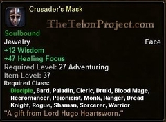 In-game tooltip for Crusader's Mask