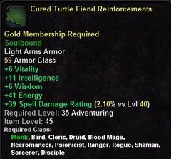 In-game tooltip for Cured Turtle Fiend Reinforcements