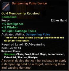 In-game tooltip for Dampering Pulse Device