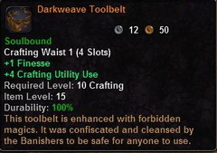 In-game tooltip for Darkweave Toolbelt