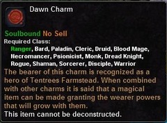 In-game tooltip for Dawn Charm