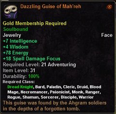 In-game tooltip for Dazzling Guise Of Mah'reh