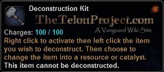 In-game tooltip for Deconstruction Kit