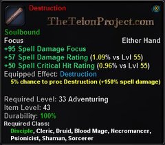 In-game tooltip for Destruction
