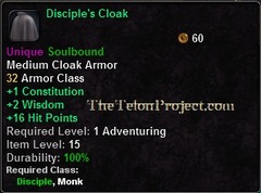 In-game tooltip for Disciple's Cloak